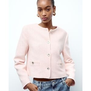 Zara Pink Textured Blazer